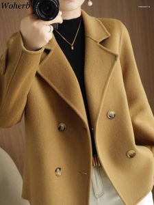 Vestes pour femmes pour femmes lâche manches longues mode blazer double boutonnage casual simple hauts 2023 Ropa Mujer couleur unie manteau coréen 16