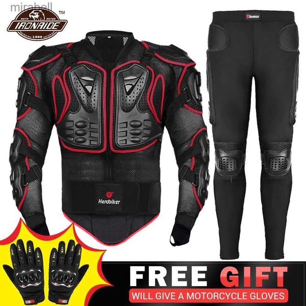 Vestes pour femmes Veste de moto complète + pantalon Moto Motocross Racing Suit Moto Body Armor Moto Guard Équipement de protection S-5XL YQ240123