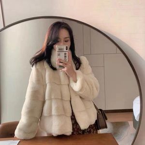 Damesjacks Gidyq Women Fashion Fur Coats Casual Koreaanse Streetwear Imitatie Mink Winter Vrouw All Match Buttons Plush Outswear