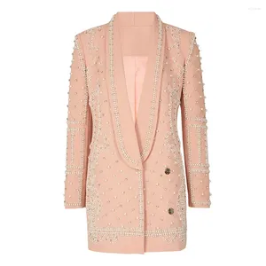 Vestes pour femmes magnifiques Perles de diamant manteaux Femmes Femmes Automne Hiver à manches longues Bureau officiel Blazers Lady