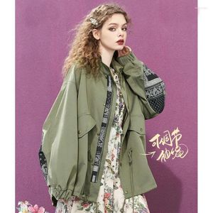 Vrouwen Jassen Groen Amerikaanse Vintage Bovenkleding Vrouwen 2023 Lente Werk Stijl Jas Losse Casual Mode Grote Maat Jas Vrouwen