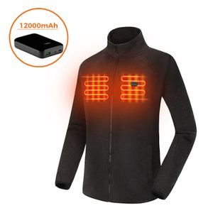 Vestes pour femmes Veste polaire chauffante fermeture éclair complète avec batterie 12000mAh 3 zones de chauffage hiver chaud pour le camping en plein air randonnée chasse 230302