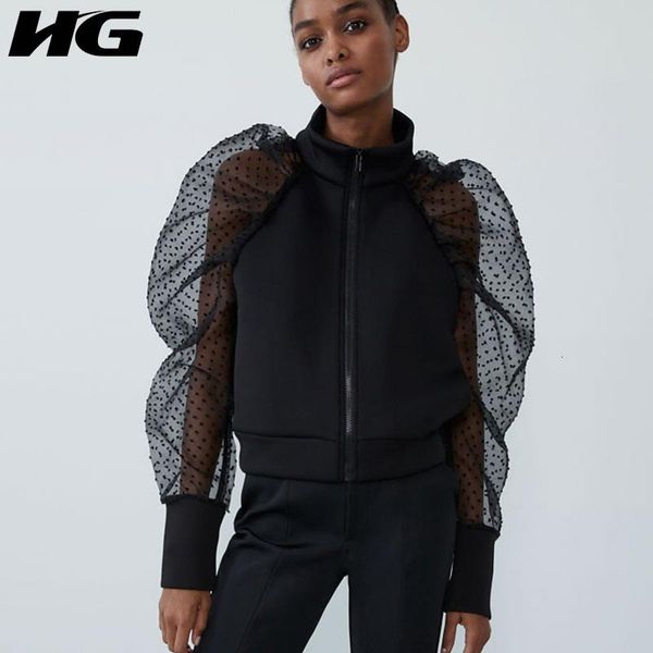 Vestes pour femmes HG Patchwork solide veste femmes 2021 automne décontracté mode Style tempérament tout Match manches bouffantes vêtements DZL1630