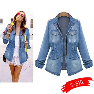 Jackets para mujeres Denim de alta calidad Mujeres Autumn Fashion Coat de manga larga