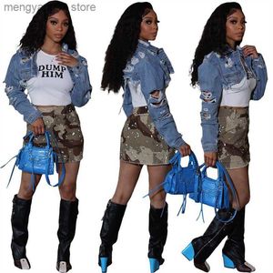 Vrouwen Jassen Gaten Korte Denim Jassen Vrouwen Mode Turn Down Kraag Lange Mouwen Single Breasted Jeans Jas Casual Crop Tops Streetwear T230724