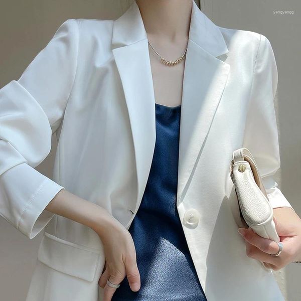 Chaqueta de chaqueta de mujer chaqueta de seda de seda 2024 primavera/verano tops de manga larga femenina elegante