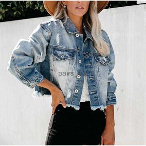 Vestes pour femmes vestes courtes Denim Y2k manteaux Streetwear veste en jean ample grande taille 240305