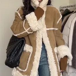 Vestes pour femmes patchwork patchwork manteau laine de laine hiver