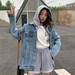 Femmes Vestes Dames Jeans Avec Une Capuche Harajuku Vêtements Japonais Streetwear Style Survêtement Femme Veste Femmes KK2645