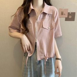 Vrouwen Jassen Grote Maat Kleding Koreaanse Versie Kledij Shirt Jas Vrouwen Zomer Losse En Dunne Bodem Korte Casual Tops Z1936