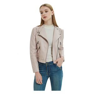 Vestes pour femmes Veste en cuir Lady Fashion Classic Femmes Manteau de vélo court Style rock Revers Zipper Light Warm Pu Outfit Street Clothing 230310