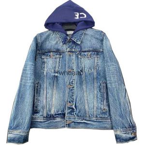 Damesjassen letter CE CE003 Fleece Jean Zakken paar Designer Zachte Capuchon Bovenkleding Capuchon Mode Denim Jassen 240301