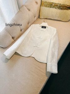Damesjassen lingzhiwu Chinese stijl jas 2024 lente vintage dames dunne bovenkleding bovenaan aankomen