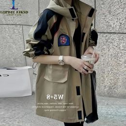 Damesjassen Losse trenchcoats met capuchon voor dames Verstelbare taille Jas Windjack Vrouwelijke kleding Koreaanse mode Herfst Winter 230918