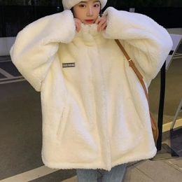 Damesjassen Losse Lamswollen Overjas Dames Winter Dikker Warme Trui Jas Fleece Katoenen Jas Dames Mode Casual Jas Koreaans 231018