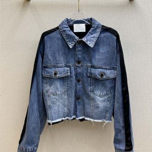 Vestes pour femmes Moto Denim Manteau Hors Épaule Profil Version Courte Du Type Vertical Tout