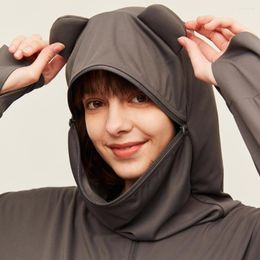 Vestes Femmes OhSunny 2022 Femmes Protection solaire avec oreilles d'ours Manteau de peau anti-UV UPF50 Sweat à capuche à séchage rapide Vêtements d'extérieur d'été