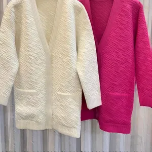 Vestes pour femmes Modèle à carreaux Designer F Pull à tricoter pour femme Boutons à simple boutonnage Lâche Casual Cardigan tricoté Pulls