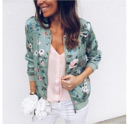 Damenjacken Plus Größe 4XL 5XL Frau Jacke Frühling Herbst Langarm Floral Bedruckt Grün/Rot/Weiß Für Frauen 2022 Chaqueta Mujer