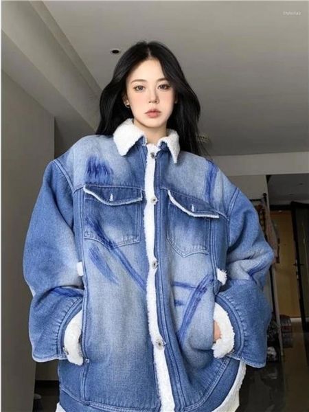 Jackets de mujer Feania de mezclilla Femenina Femenina Invierno Estilo coreano Cabila de algodón de algodón