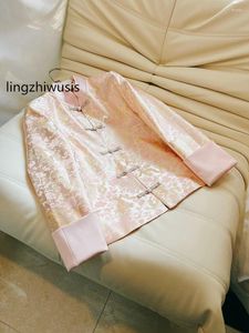 Productnaam voor damesjassen: Lingzhiwu Bruid jurk Rose Print Marrige Chinese stijl Vintage Noble Cheongsam -jurken Aankomst Materiaal: Polye