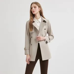 Damesjassen Proenzaschouler-jas Britse stijl Zakelijk Mode Woon-werkverkeer Geschikt Retro Trenchcoat Effen kleur