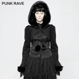 Vestes pour femmes punk rave lolita imitation dames dames cosclayed goth goth femmes légèrement en forme de chronage manchette courte