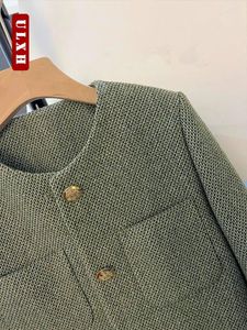 Damesjassen retro dames met één borsten kleine geur geuren groene pak jas Lady Blazer All Match Fashion Coat Tops Spring herfst