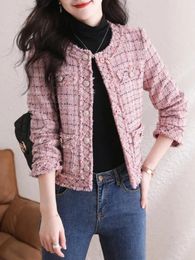 Frauen Jacken Runway Französisch Kleine Duft Tweed Luxus Quaste Tasche Desgin Elegante Rosa Jacke Mäntel Oberbekleidung Weibliche Casacos 231109