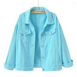 Vestes pour femmes - 73USD Brand Denim Jacket 2024 Spring Automn Version coréenne Multicolour Couper Hips décontractés