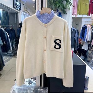 Vestes pour femmes S Letter Design Knit Cardigan Manteau pour femmes 2024 Printemps Automne Manches longues Top Knitwear Robe Pull