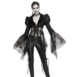 Vestes pour femmes Sexy Tops Manches Longues Dames Manteaux Manches Évasées Gothique Femmes Veste Manteau Noir Évider Boutons