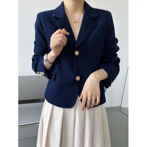 Giacche da donna Giacca corta blu navy da donna 2023 Piccola figura Temperamento alla moda