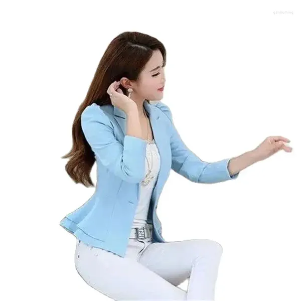 Chaquetas de mujer, ropa ajustada para primavera y otoño, traje de manga larga, abrigo, versión coreana, prendas de vestir exteriores cortas con volantes, 2023