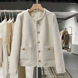 Vestes pour femmes Petit parfums Co-couères femelles françaises entièrement single 2023 Automne coréen chic Tempérament Tweed Women