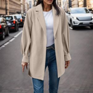 Damesjassen Effen Button Down Voor Dames Mode Chic Lange mouwen Zakken Tops Halflange jas Uitloper Dameskleding Chaquetas