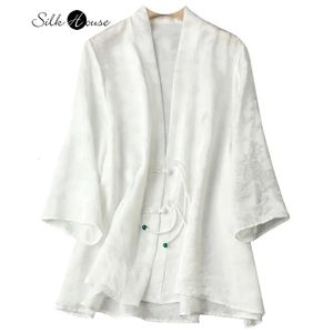 Vestes pour femmes printemps et été Cardigan à fleurs en soie Vintage chinois manteau mince haut ample polyvalent 231011