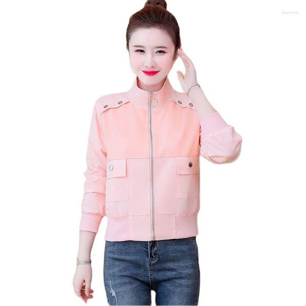 Vestes pour femmes printemps automne mode tempérament loisirs veste 2023 épissage fermeture éclair sauvage Baseball uniforme tendance femme manteau court