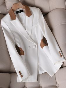 Damesjassen Spring herfst groene witte vrouwen slanke blazer lange mouw met één borsten damesbedrijf werkkleding formele jasjacht 230222