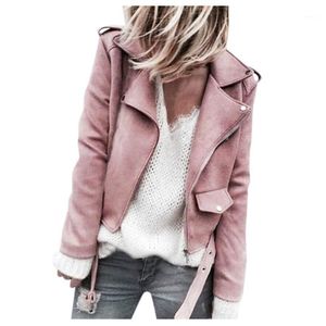 Vestes pour femmes printemps automne femmes fausse veste Slim Streetwear kaki manteau Biker Moto avec ceinture vêtements d'extérieur pour femmes