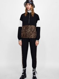 Jackets voor dames voor vrouwen luipaard Hooded sweatshirt Animal Print Jakckket Black 2022 Lange mouw Zipper Harajuku Vrouwelijke sport casual