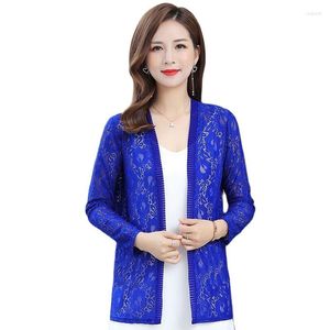 Chaquetas De Mujer Primavera Verano Abrigo Chal De Mujer Mangas Largas De Encaje Ropa De Protección Solar para Mujer Salvaje Camisa De Aire Acondicionado Chaqueta Fina