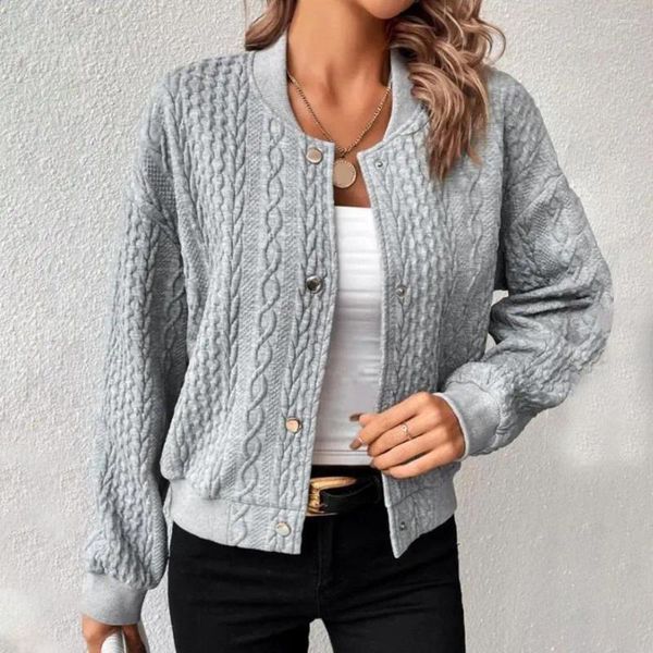 Chaquetas de mujer Abrigo de costura Chaqueta de béisbol de estilo simple Moda elegante para otoño/invierno Interior/exterior