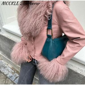 Chaquetas de mujer Street Faux Fur Jacket Mujeres Moda Manga larga Patchwork Pluma Mujer Cultivo Abrigo 2023 Otoño Invierno Suelto Lady Outwear 231207