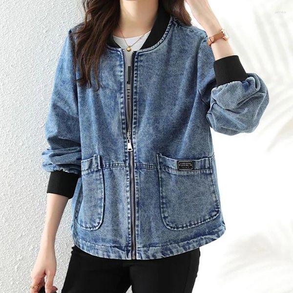 Vestes pour femmes Street Style Patchwork Denim Veste Printemps Femme Vêtements Mode Lâche En Plein Air Casual Polyvalent Lady Top Manteaux