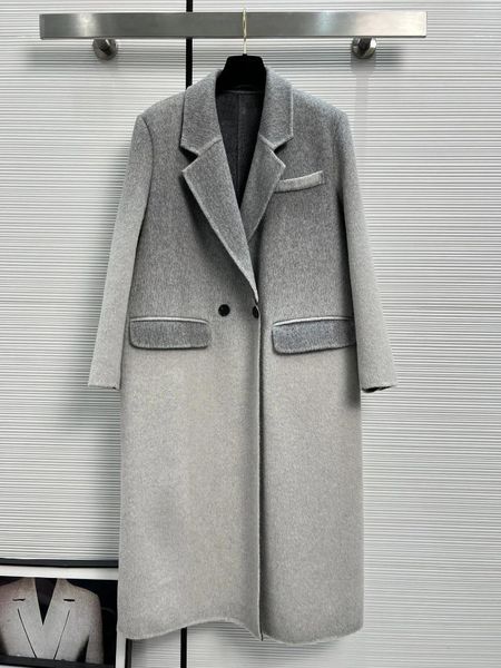 Chaquetas para mujeres traje de collar gradiente de doble lado Coat de cachemira estilo solapa de renovación1.2