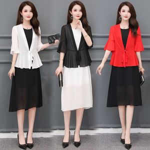 Femmes Vestes D'été En Mousseline De Soie Veste Femmes Cardigan Protection Solaire Blouse À Manches Longues Plage Rouge Noir Blanc Femme Mode Tops Feminino Y9