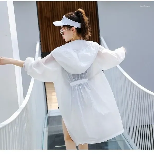 Vestes pour femmes, vêtements de Protection solaire, vêtements d'été à capuche, tendance coréenne, veste pour femmes, manteau fin UV J331