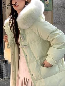Damesjassen Syiwidii 90 Duck Donsjack voor dames Herfst Winter 2023 Koreaanse mode Oversized capuchon Bladerdeeg Dames Dikker warme jassen 231123