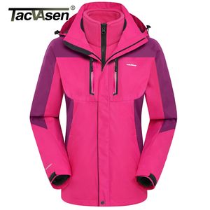 Damesjassen Tacvasen 3in1 Snow Ski Jacket Winterlagen Waterbestendige winddichte thermische warme wandeling Fleece Parka Windscheper 230823